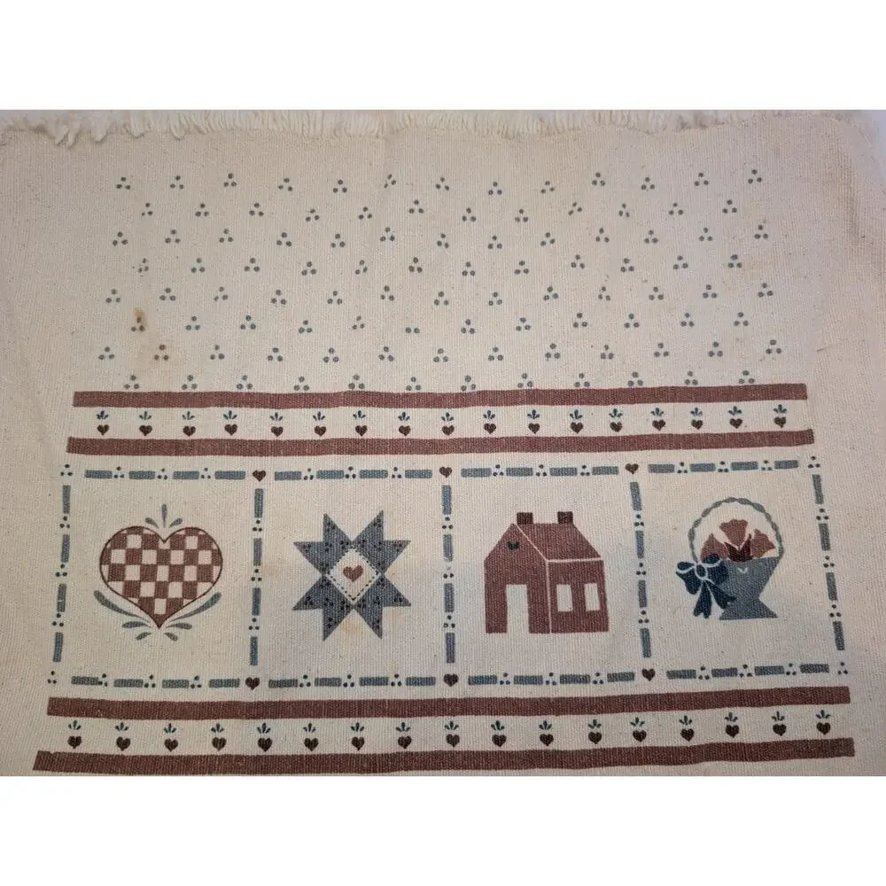 Vintage Set Of 6 Placemats With Houses READ